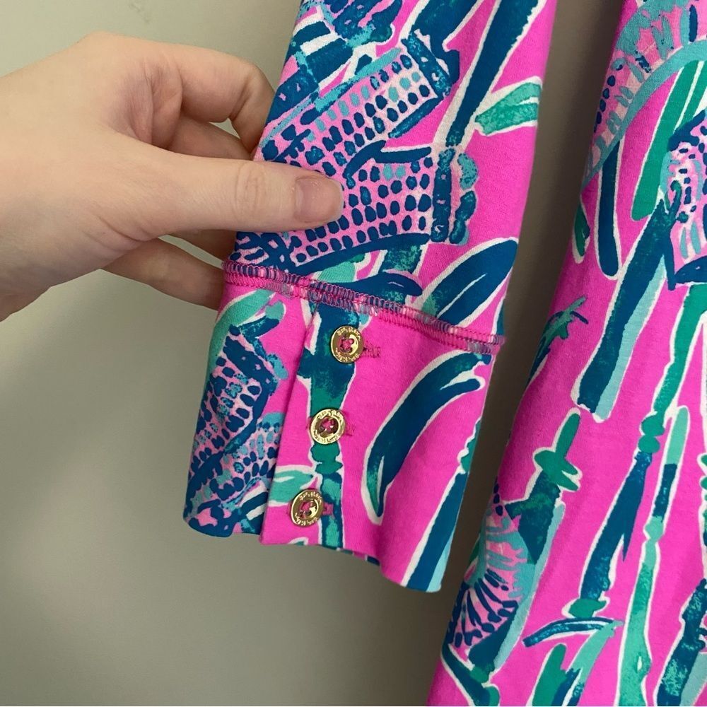Lilly Pulitzer Sophie Dress UPF 50+ Mandevilla Extra Lucky Elephant - Picture 4 of 7